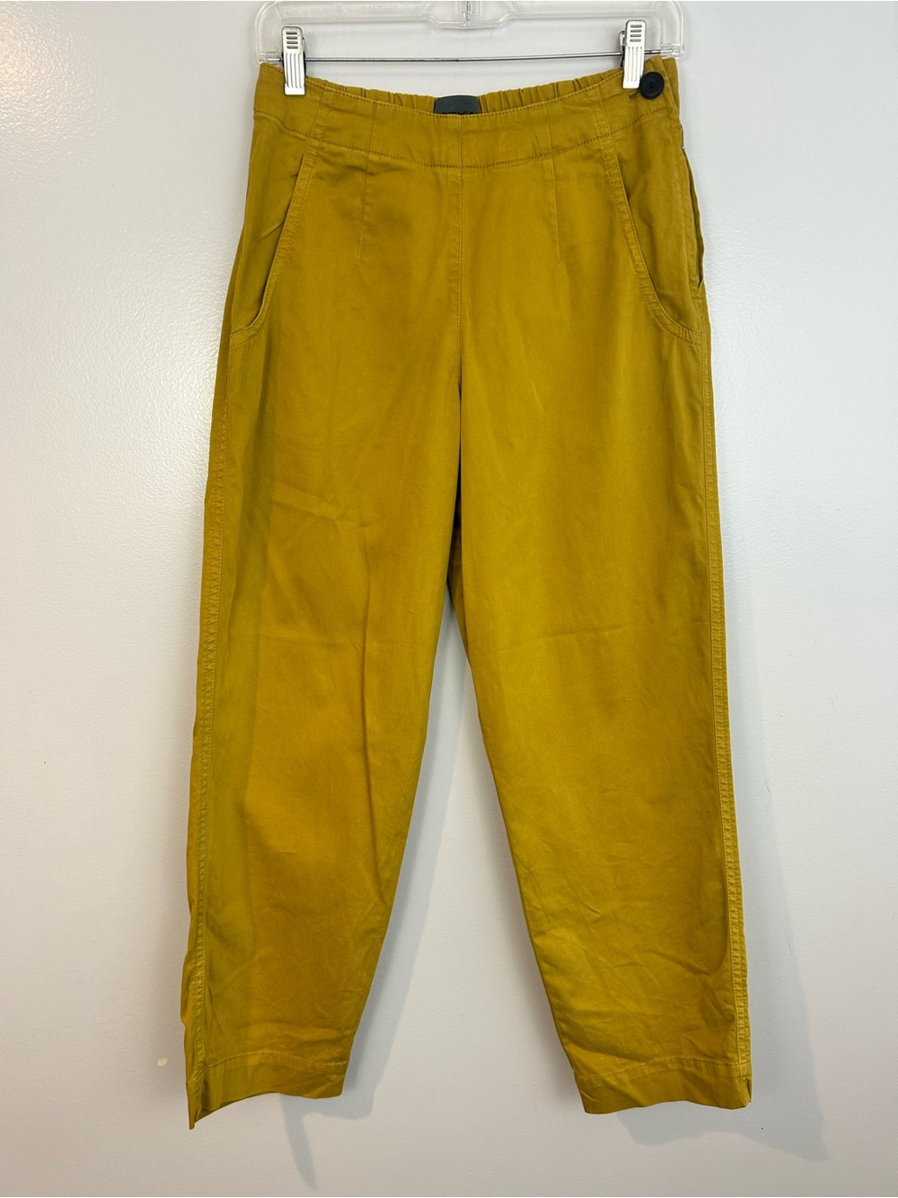 OSKA Mustard Yellow High Waisted Side Zipper Tapered Pants Size 6/8 Small